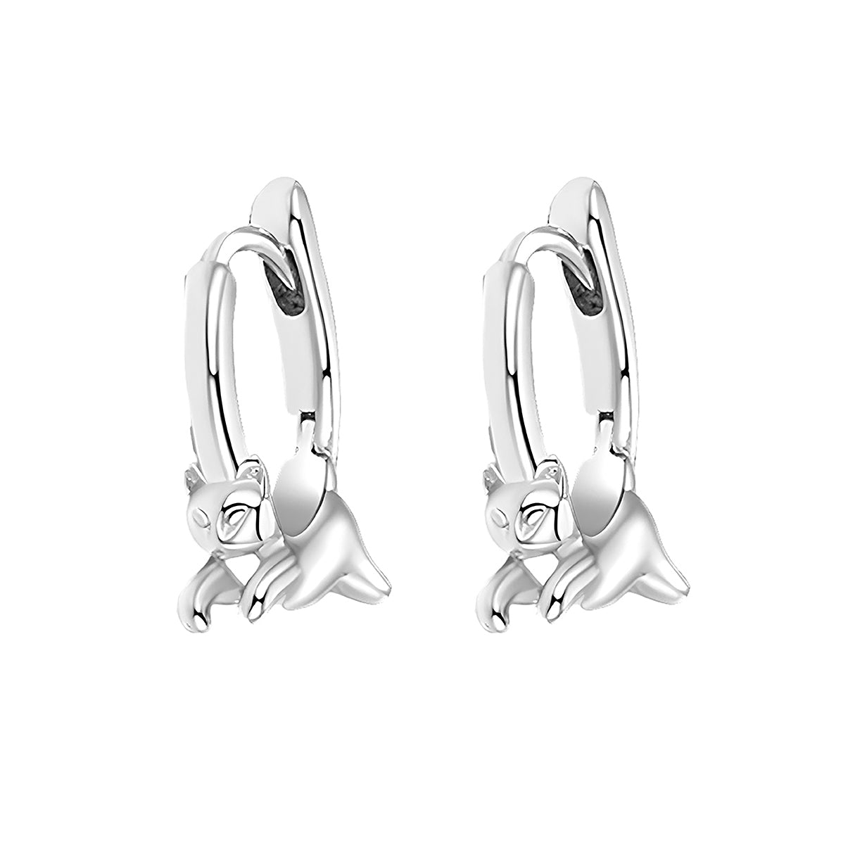 Aretes de Plata .925, Jumping Cat, Miow