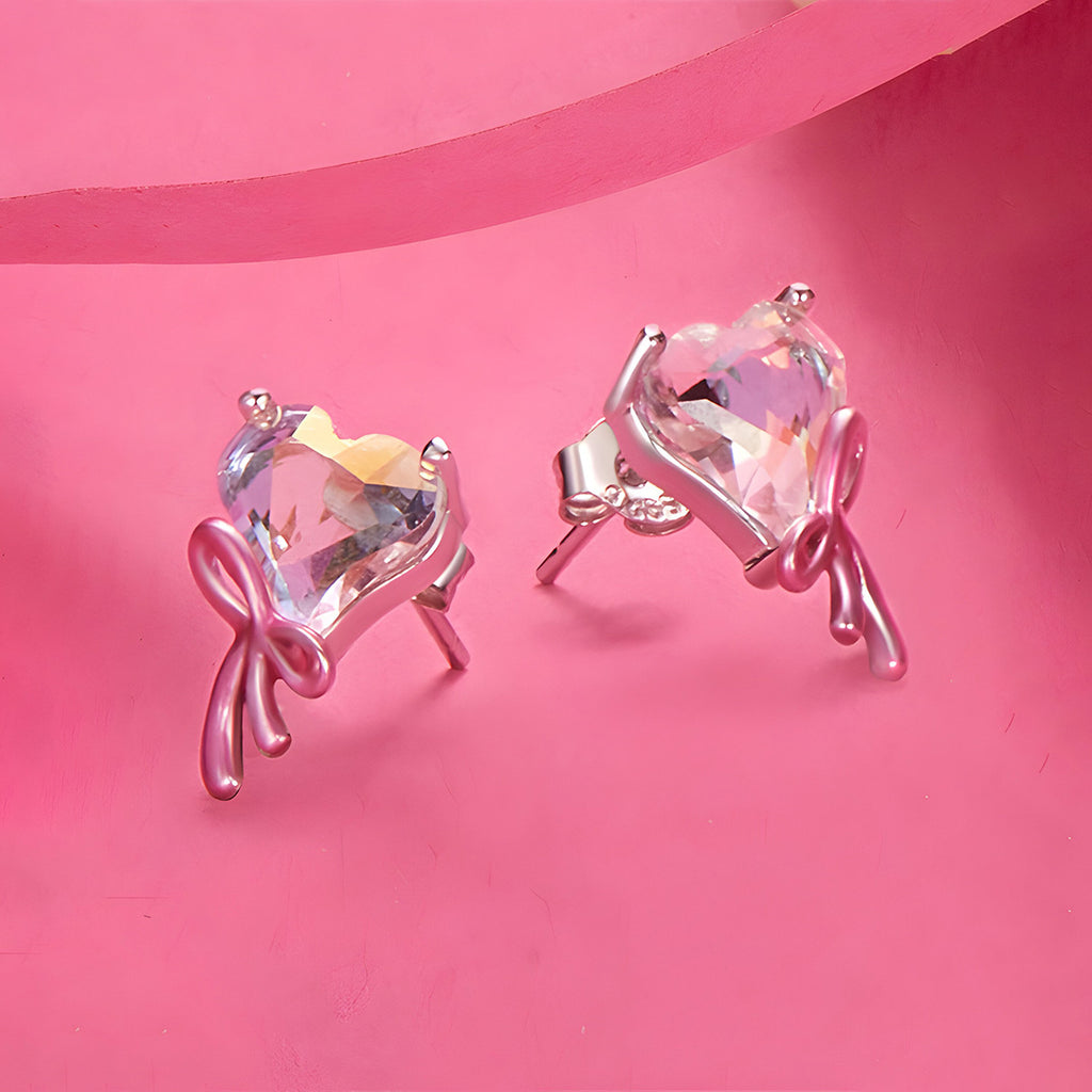 Aretes de Corazón, Plata .925, Ame Glam Pop