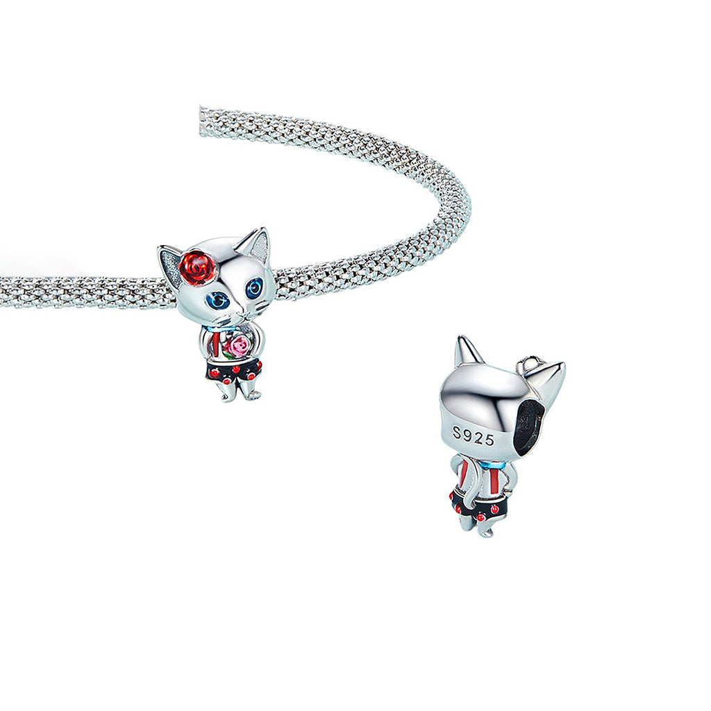 Charm de Plata .925, Flirty Kitten, Miow