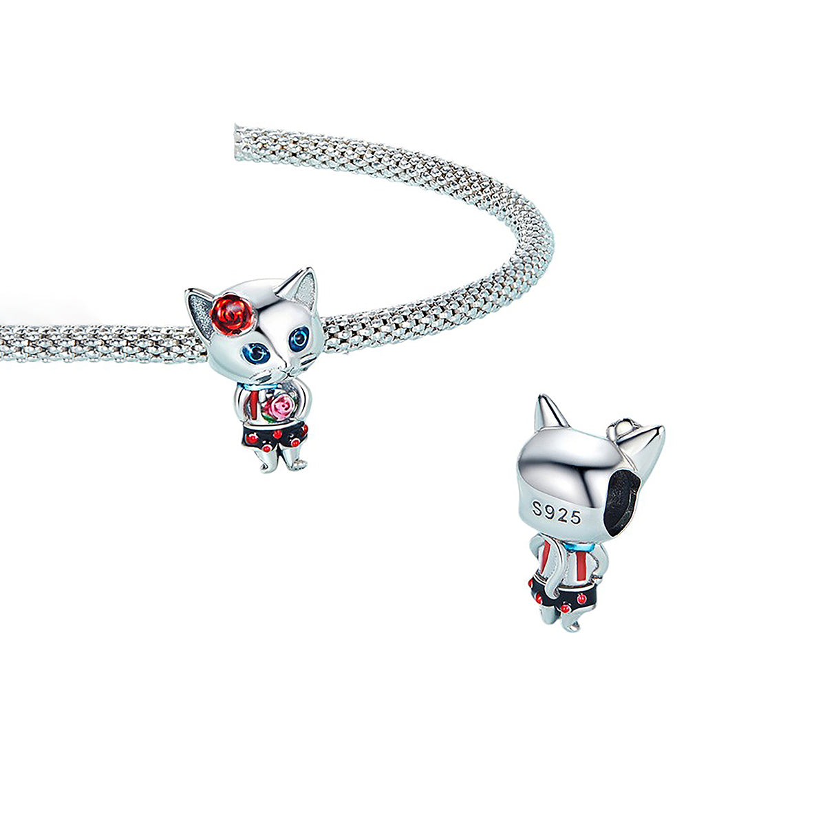 Charm de Plata .925, Flirty Kitten, Miow