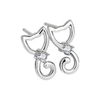 Aretes de Plata .925, Cat Stud, Miow