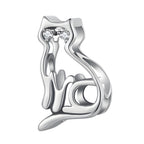 Charm de Plata .925, Fine Cat Silhouette, Miow