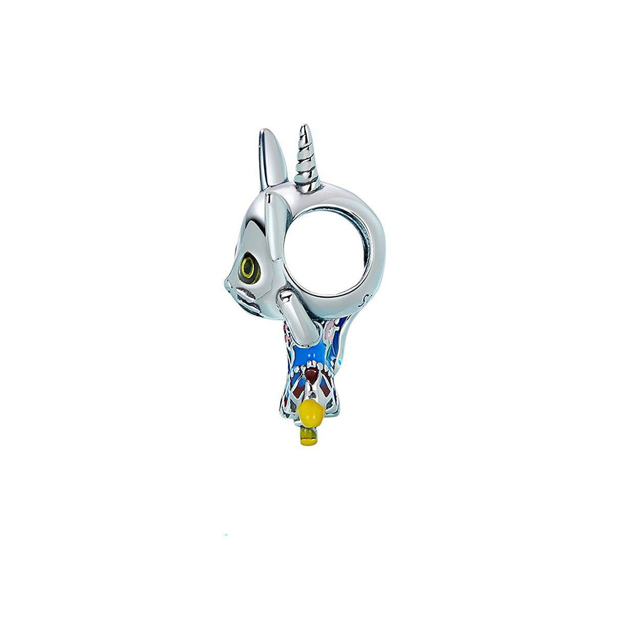 Charm de Plata .925, Unicorn Cat, Miow