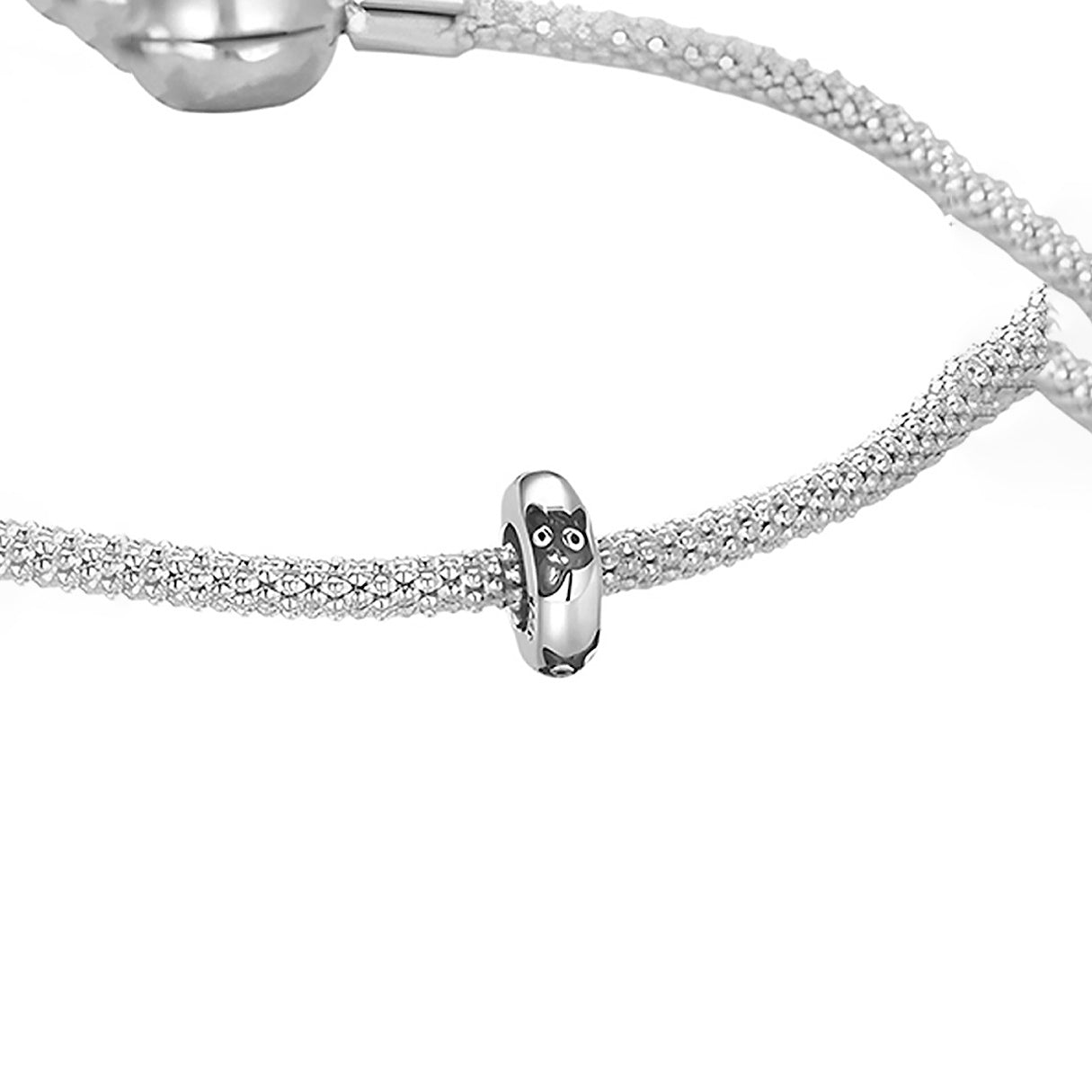Charm de Plata .925, Engraved Cat, Miow