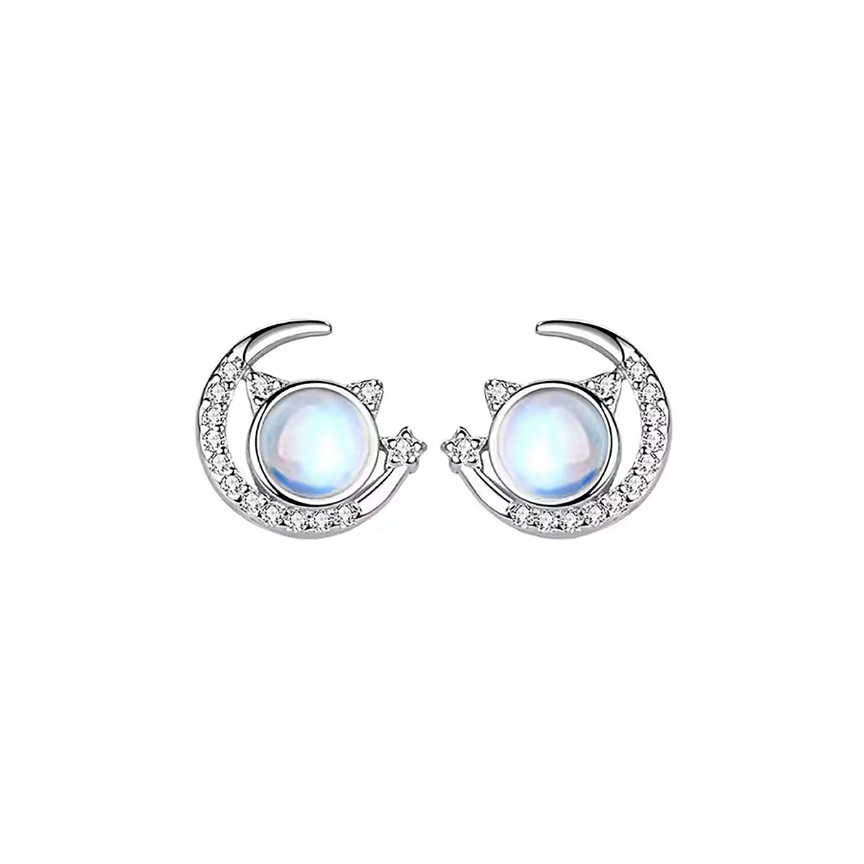 Aretes de Plata .925, Moon Eye, Miow