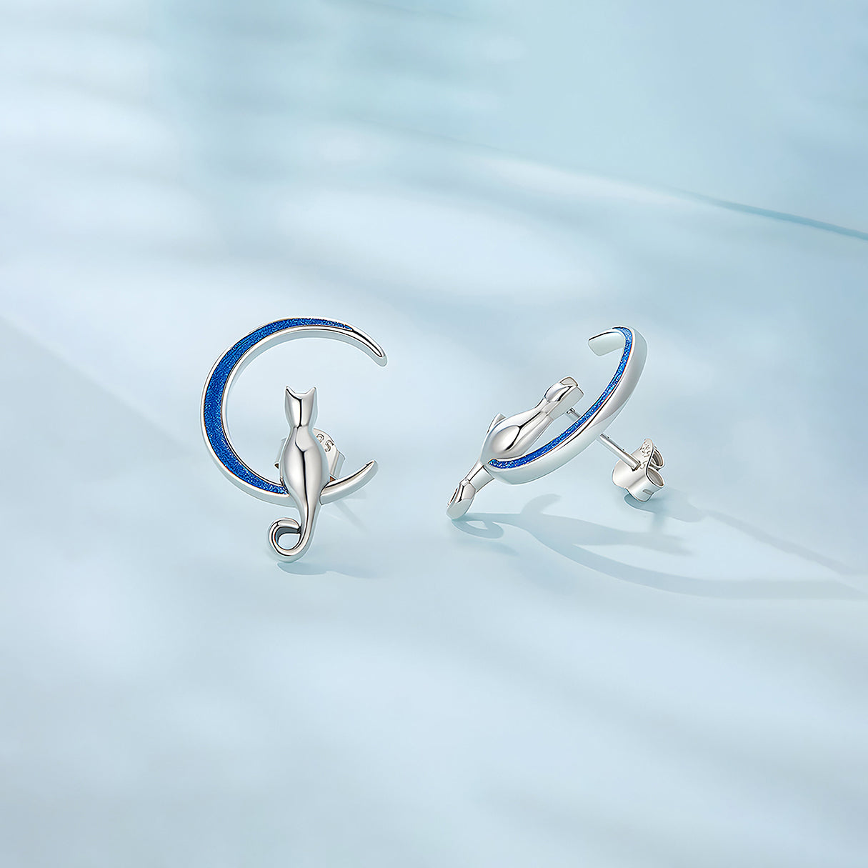 Aretes de Plata .925, Moon Cats, Miow
