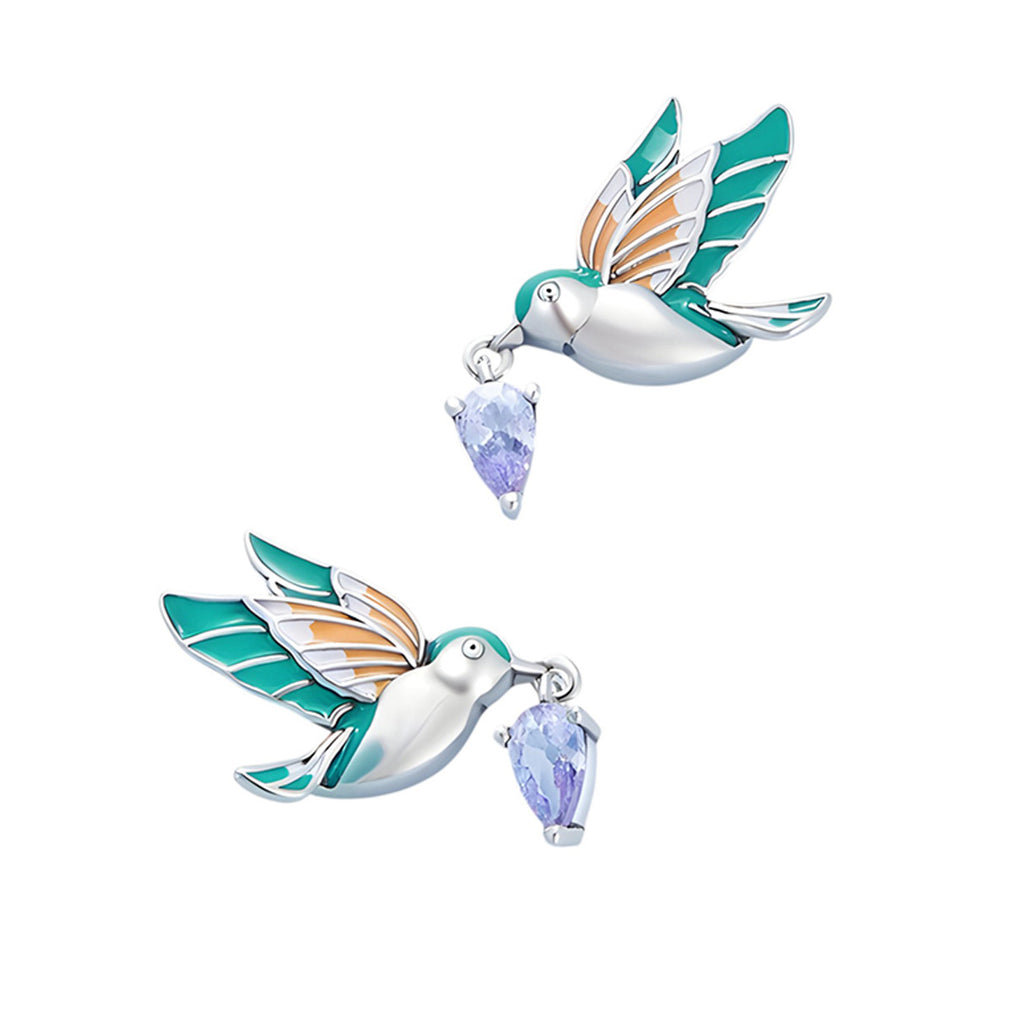 Aretes de Colibrí, Plata .925, Ame Glam Pop