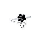 Anillo de Plata .925, Black Footprint And Love, Miow