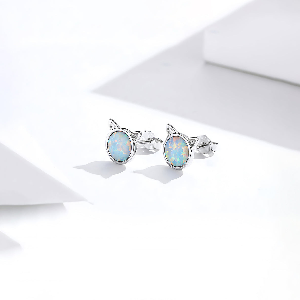 Aretes de Plata .925, Two Moon Cat, Miow