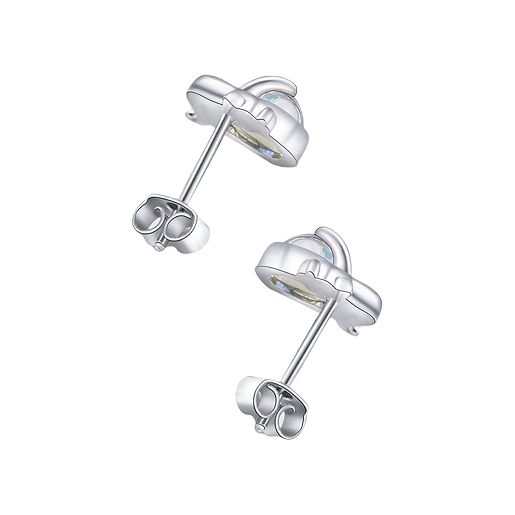 Aretes de Plata .925, Cat Moonstone Stud, Miow