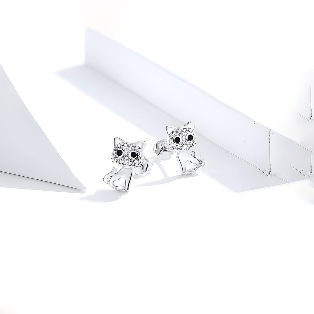 Aretes de Plata .925, Twin Cats, Miow