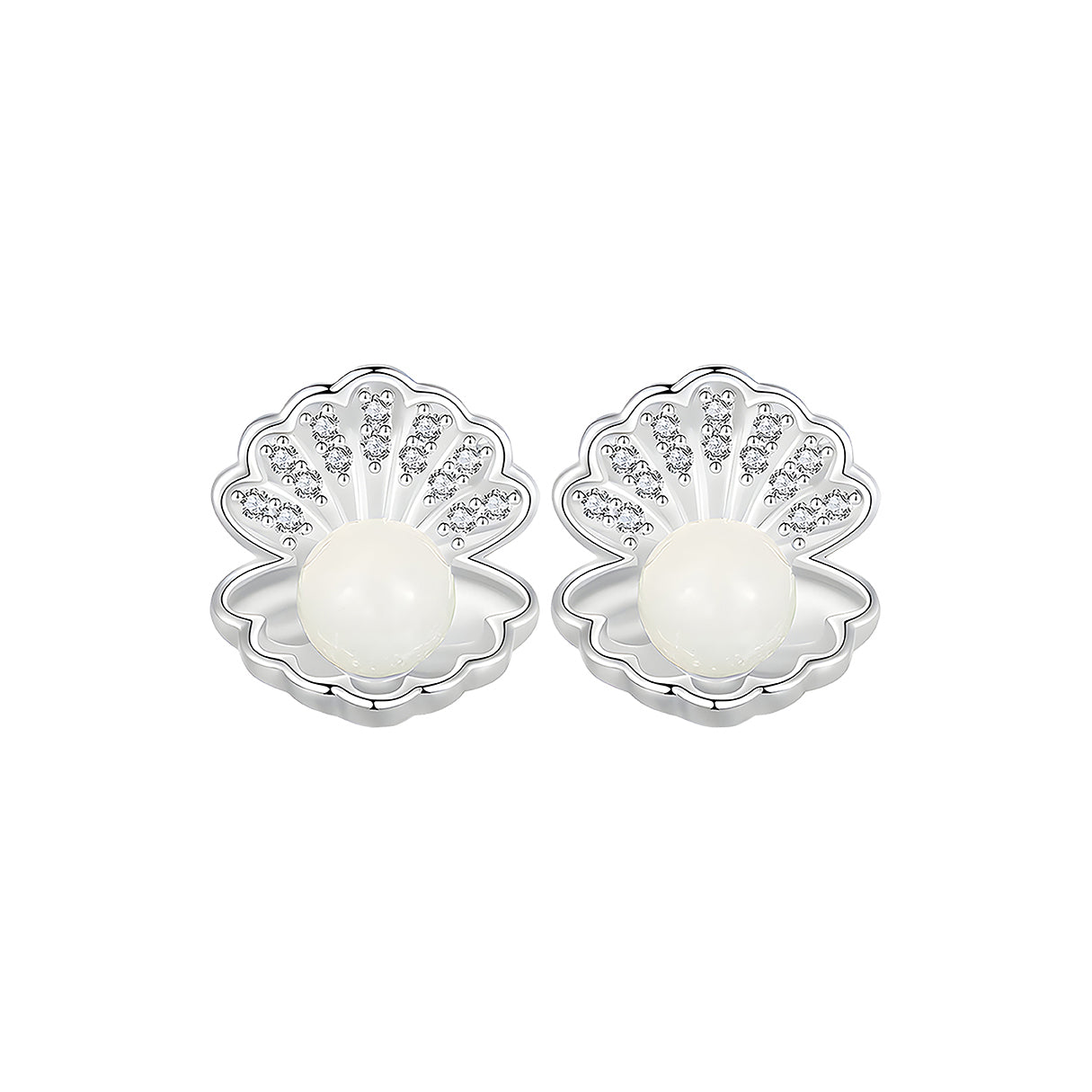 Aretes de Concha, Plata .925, Ame Glam Pop