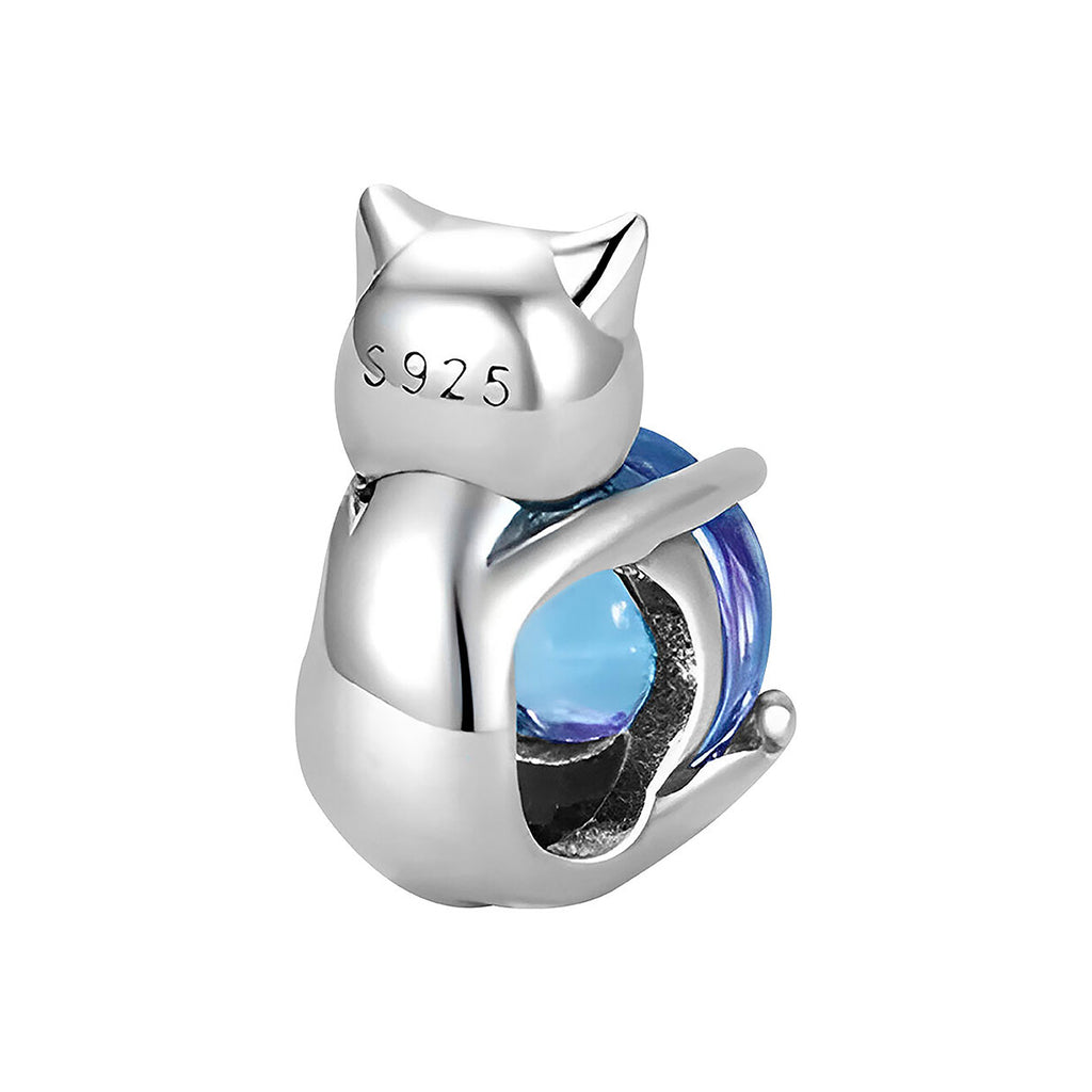 Charm de Plata .925, Blue Belly Cat, Miow
