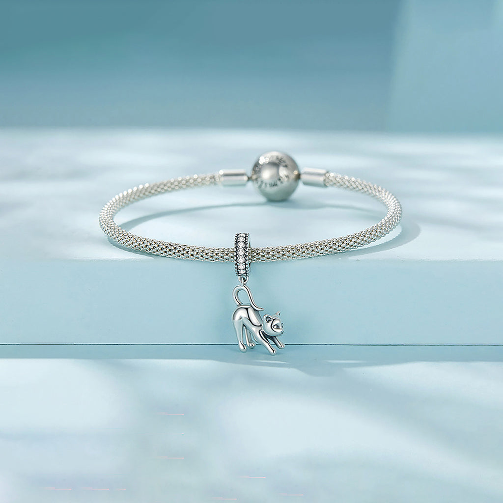 Charm de Plata .925, Cat Jumping, Miow