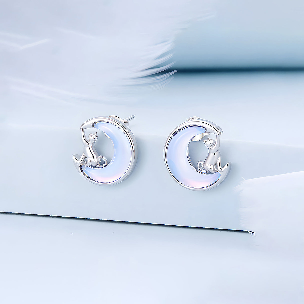 Aretes de Plata .925, Cats On The Moon, Miow