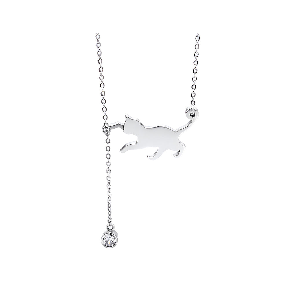 Collar de Plata .925, Cat Playing, Miow