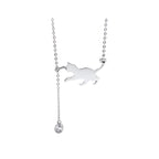 Collar de Plata .925, Cat Playing, Miow