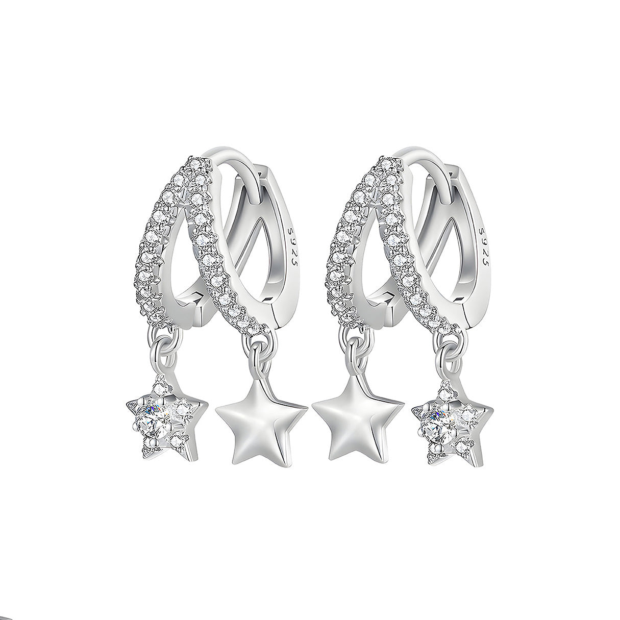 Aretes de Estrella, Plata .925, Ame Glam Pop