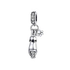 Charm de Plata .925, Hanging Cat With Footprint, Miow