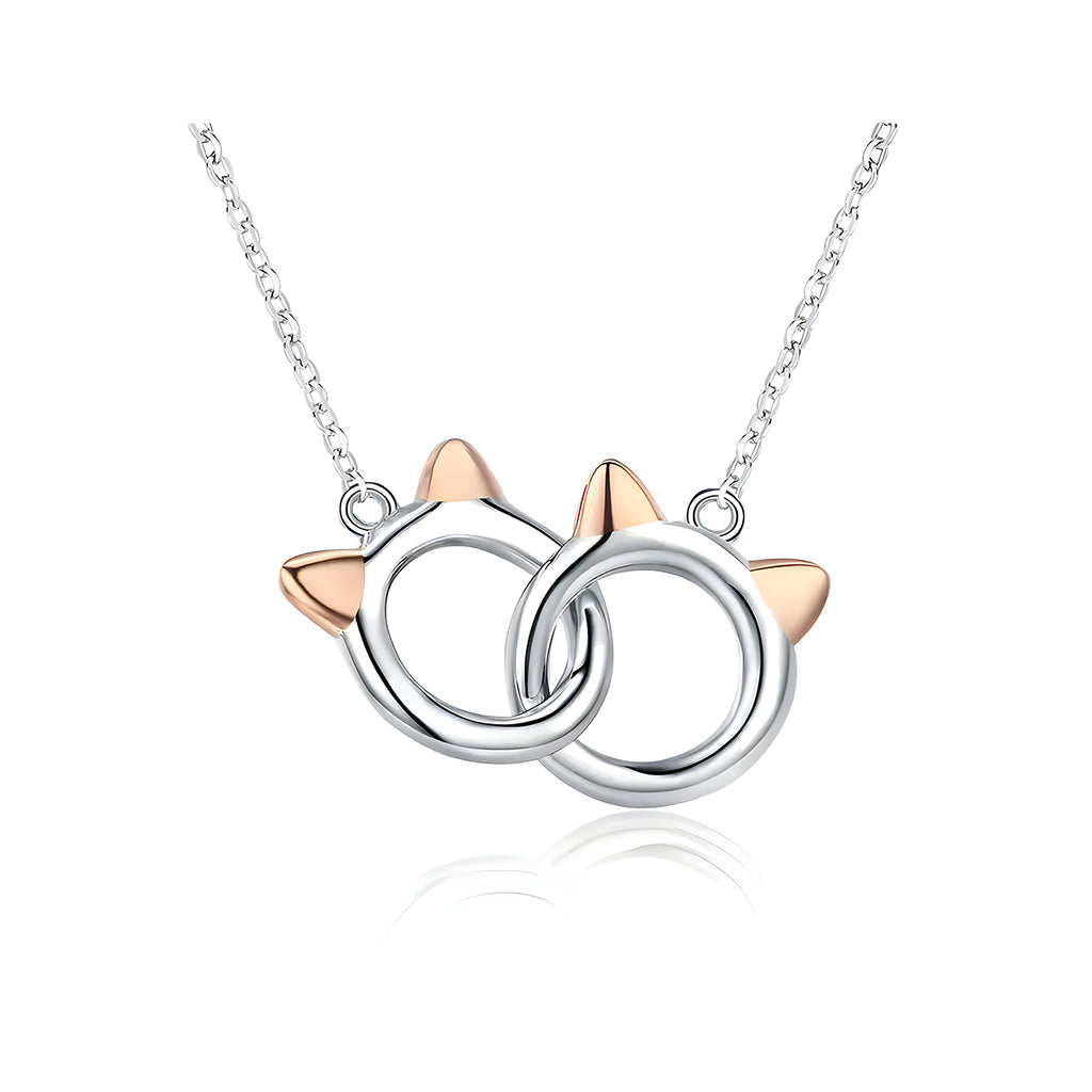 Collar de Plata .925, Twin Cats, Miow