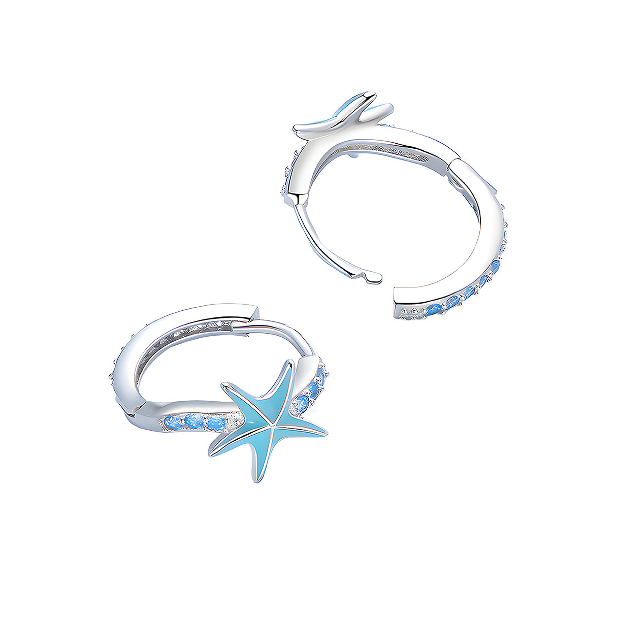 Aretes de Estrella Mar, Plata .925, Ame Glam Pop