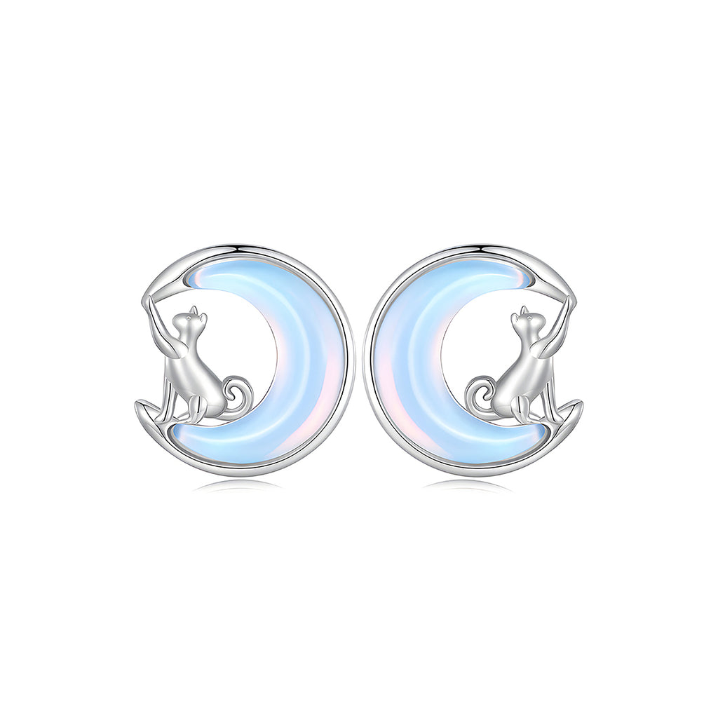 Aretes de Plata .925, Cats On The Moon, Miow