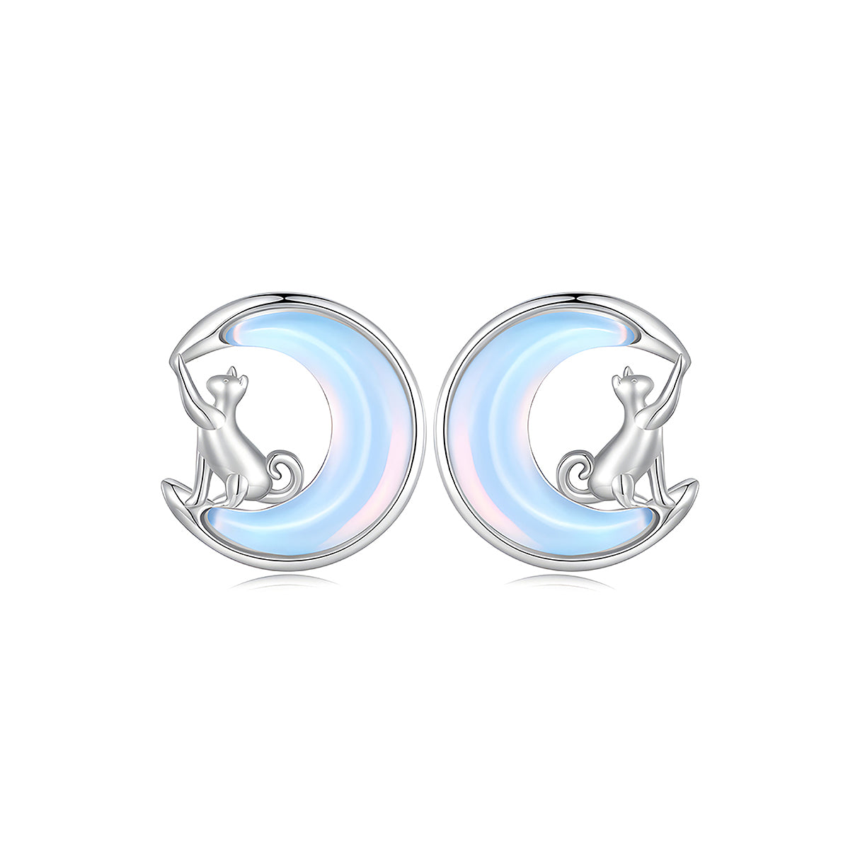 Aretes de Plata .925, Cats On The Moon, Miow