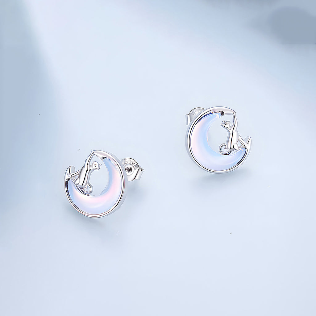 Aretes de Plata .925, Cats On The Moon, Miow