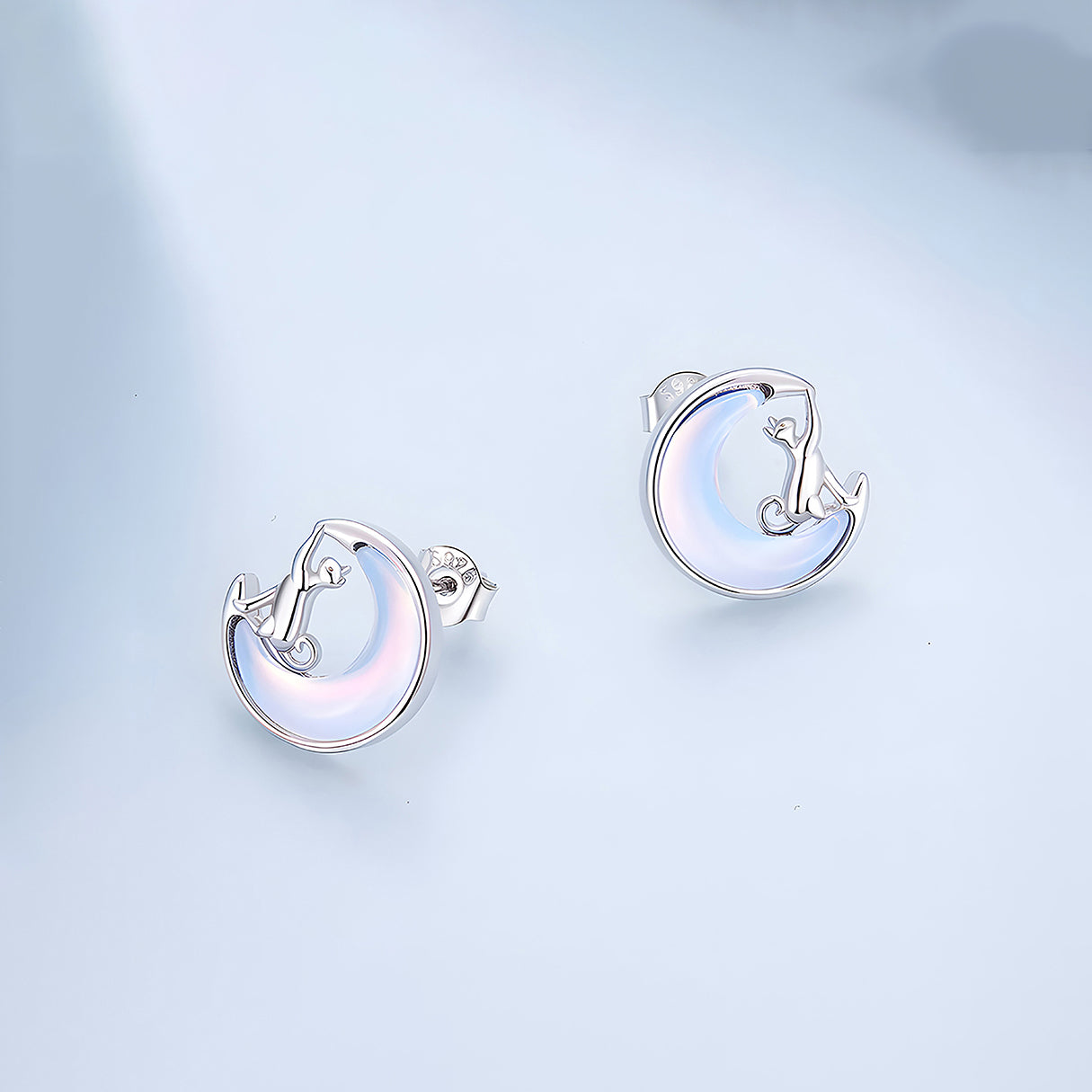 Aretes de Plata .925, Cats On The Moon, Miow