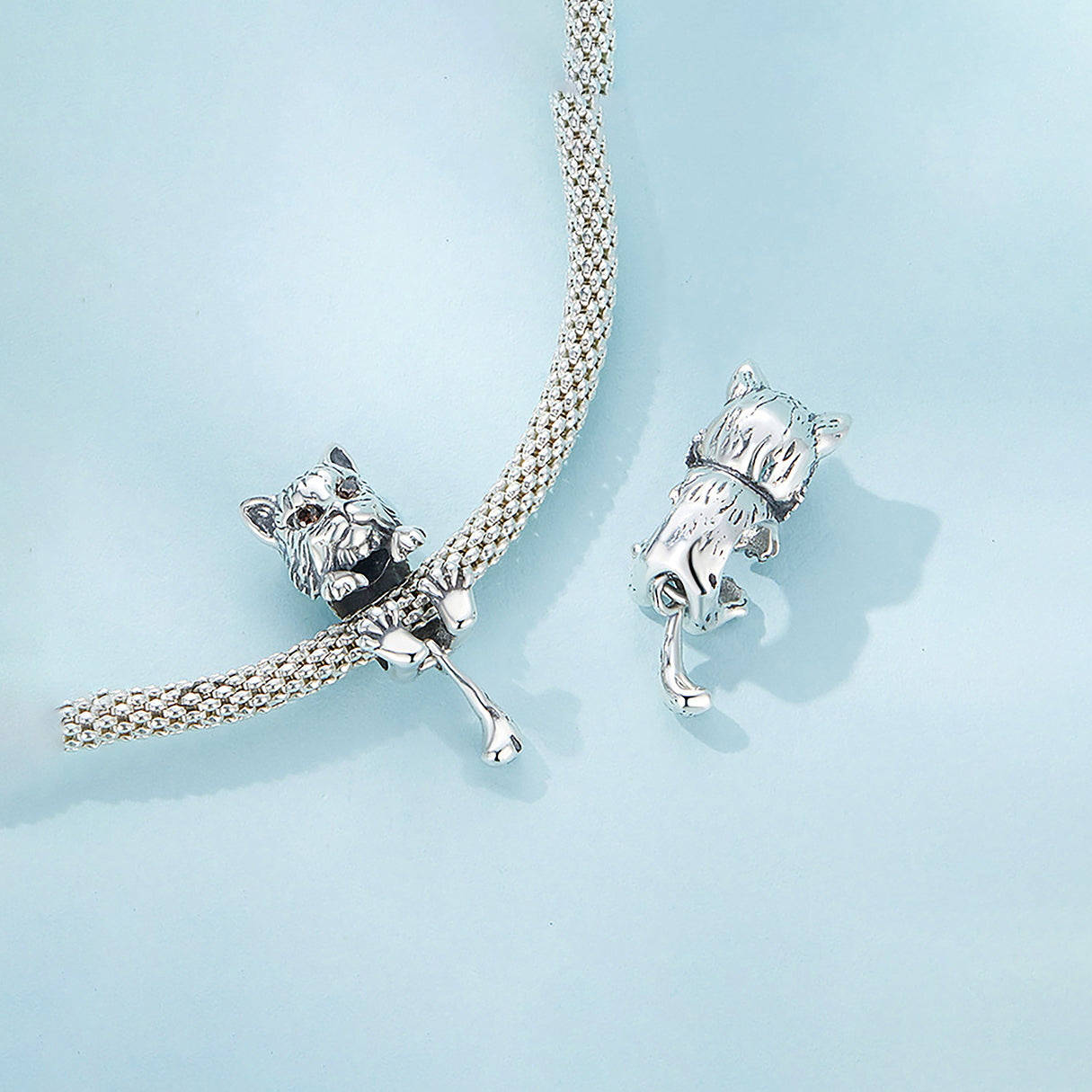Charm de Plata .925, Bearded Cat, Miow