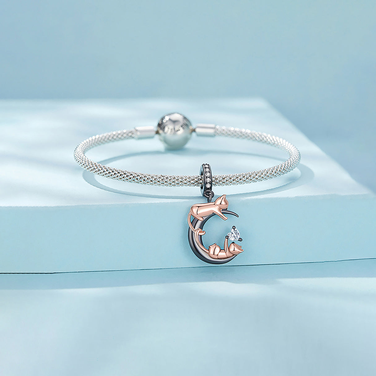 Charm de Plata .925, Two Cats, Miow