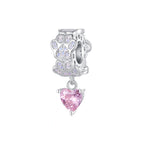 Charm de Plata .925, Heart Print, Miow