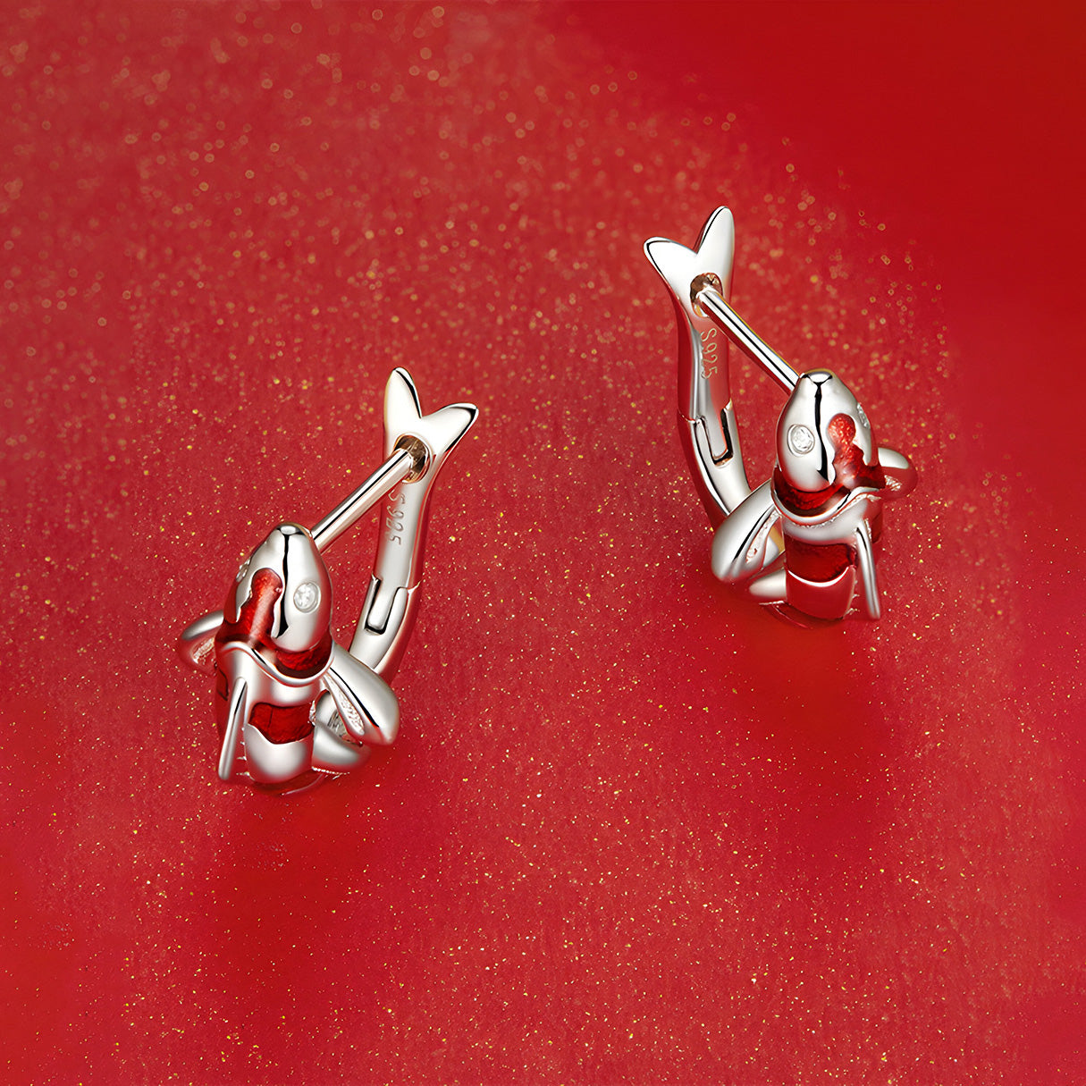 Aretes de Pez, Plata .925, Ame Glam Pop