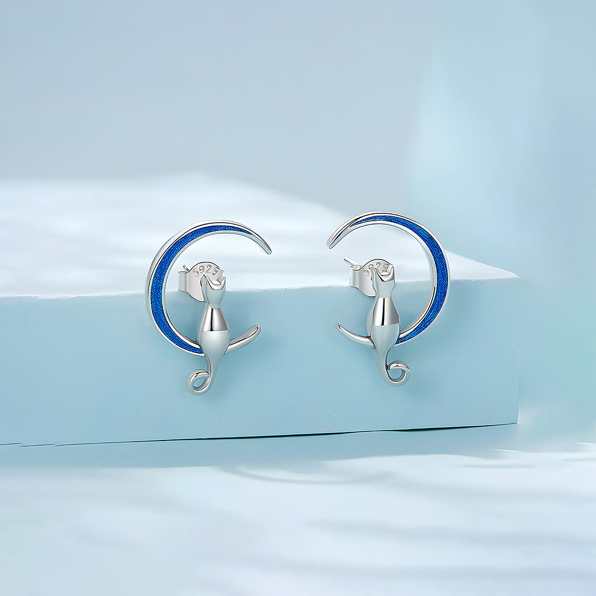 Aretes de Plata .925, Moon Cats, Miow