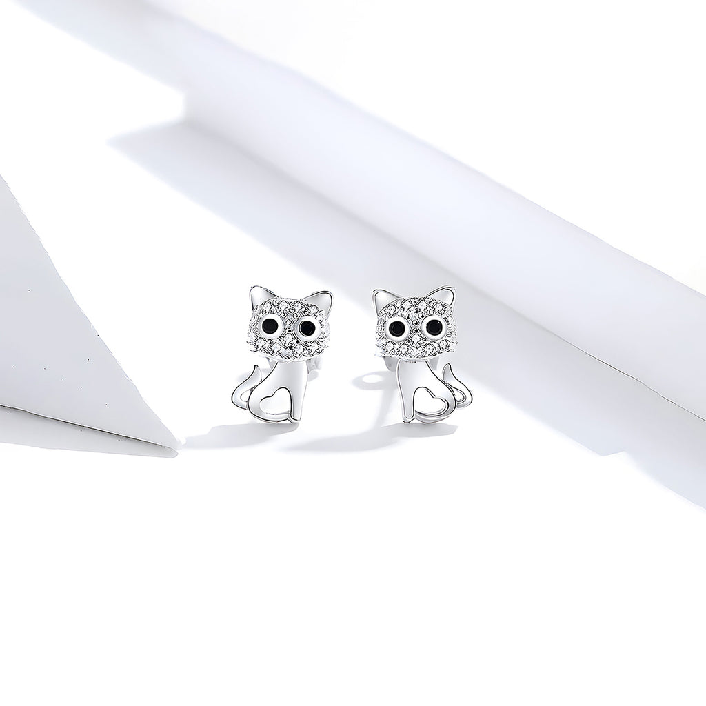 Aretes de Plata .925, Twin Cats, Miow