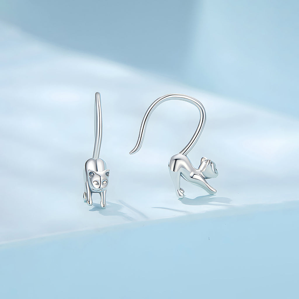Aretes de Plata .925, Cats Playing, Miow