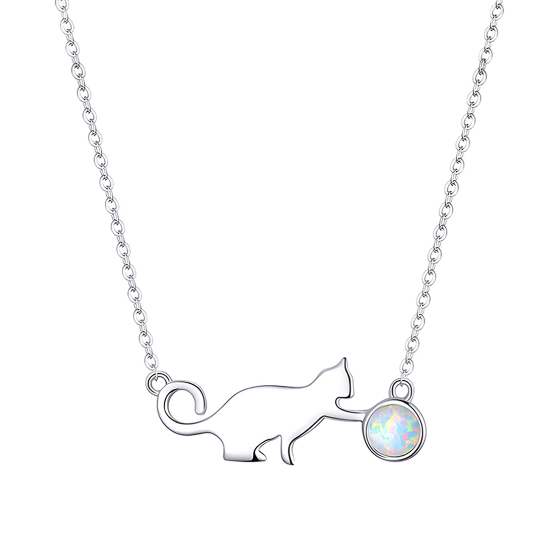 Collar de Plata .925, Moon Cat, Miow