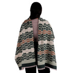 Chal de Cachemira, Serial Cats Verde/Beige, Miow