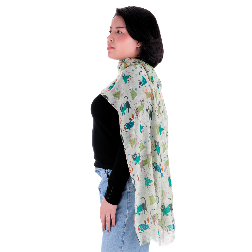 Pashmina Cat Paintings Verde, Miow