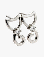 Aretes de Plata .925, Cat Stud, Miow