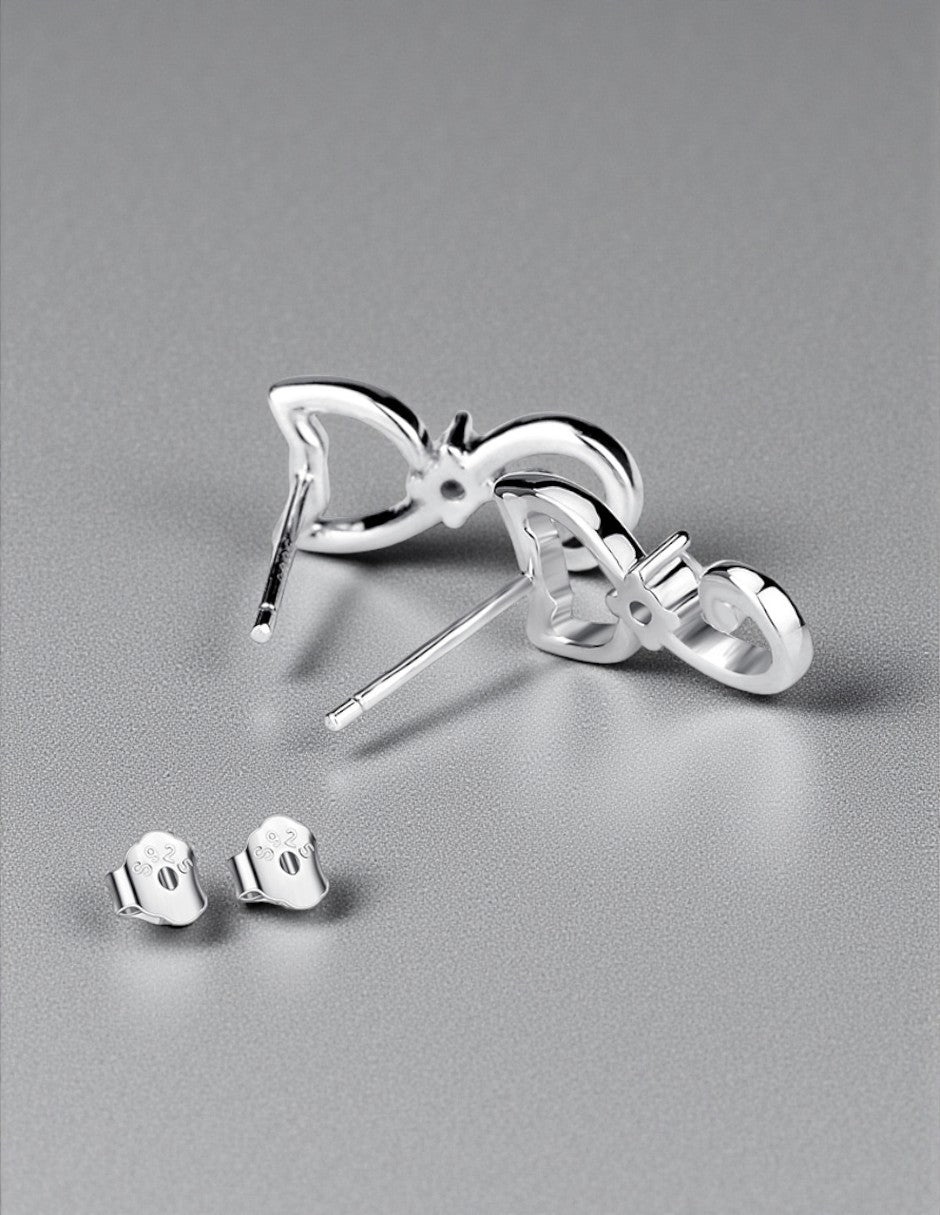 Aretes de Plata .925, Cat Stud, Miow