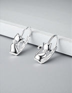 Aretes de Plata .925, Cat Hoop, Miow