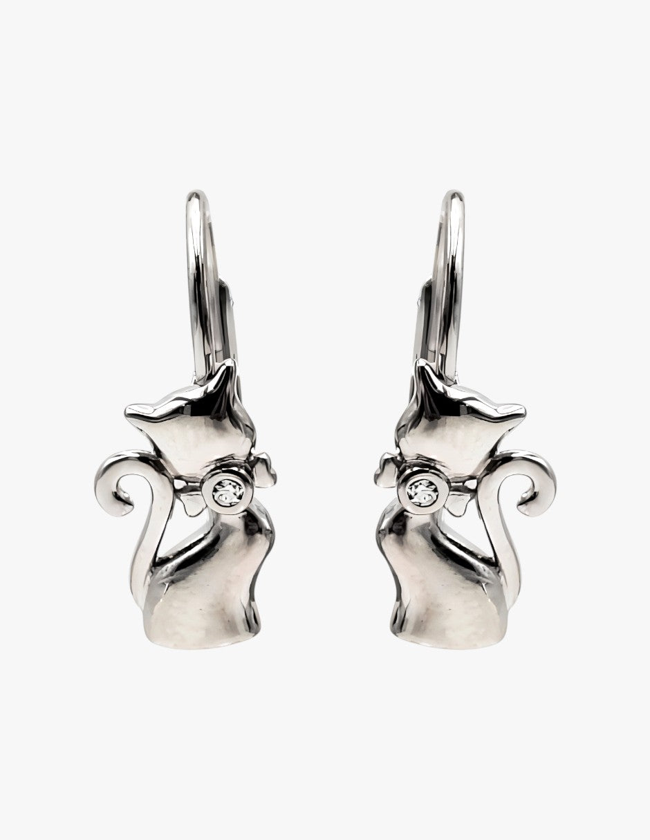 Aretes de Plata .925, Cat Hoop, Miow