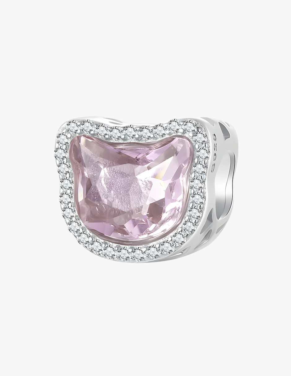 Charm de Plata .925, Pink Diamond, Miow