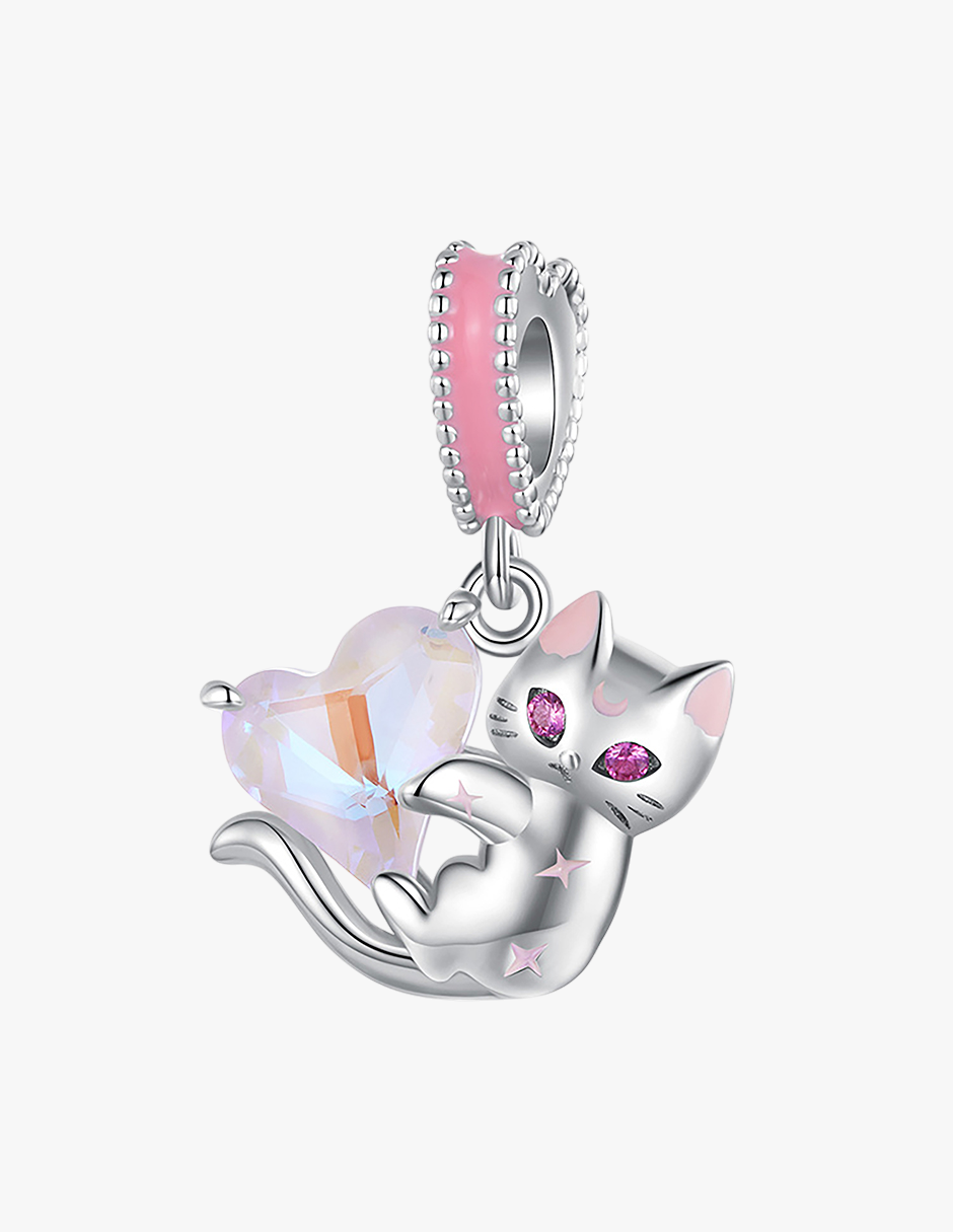 Charm de Plata .925, Cat Love, Miow