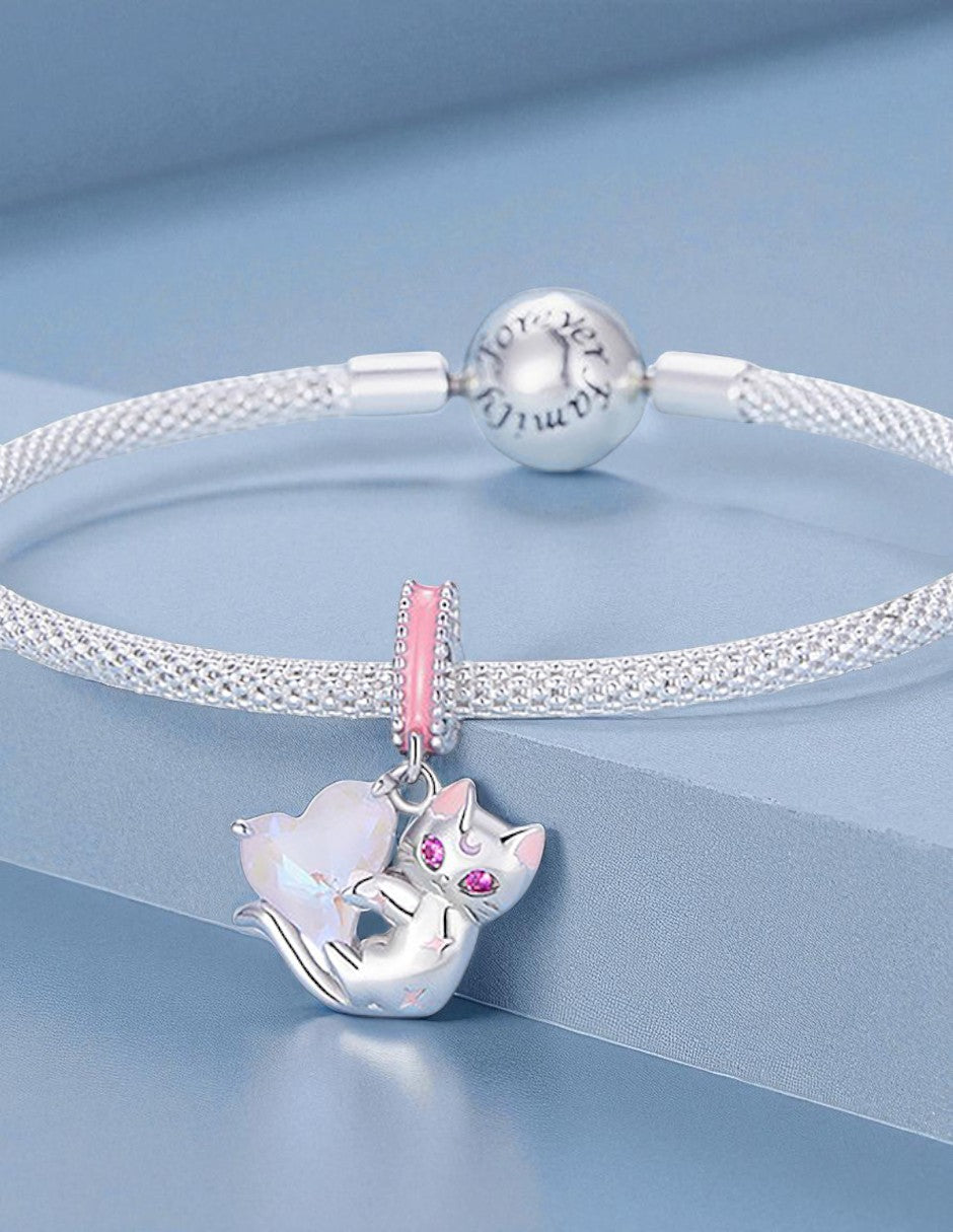 Charm de Plata .925, Cat Love, Miow