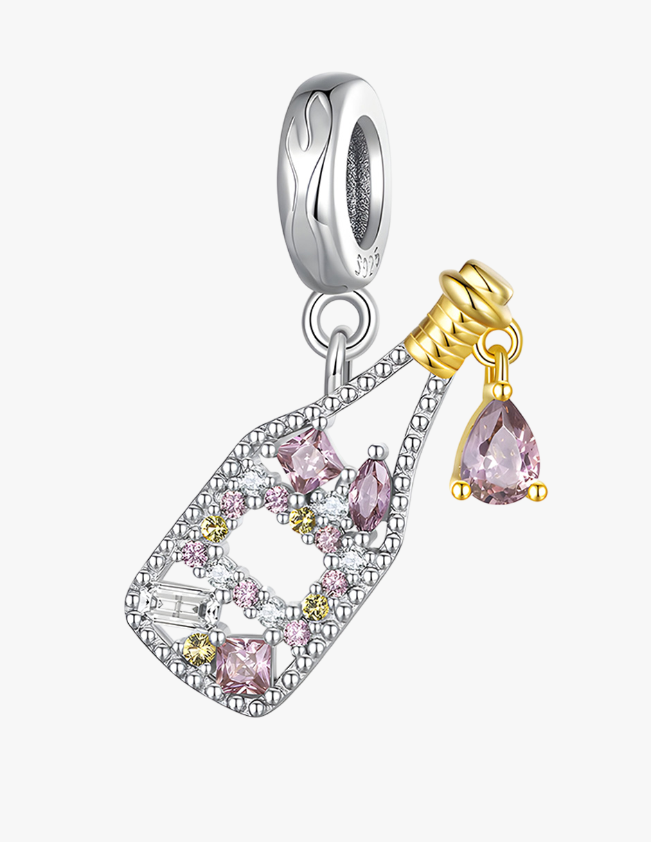 Charm de Champaña, Plata .925, Ame Glam Pop
