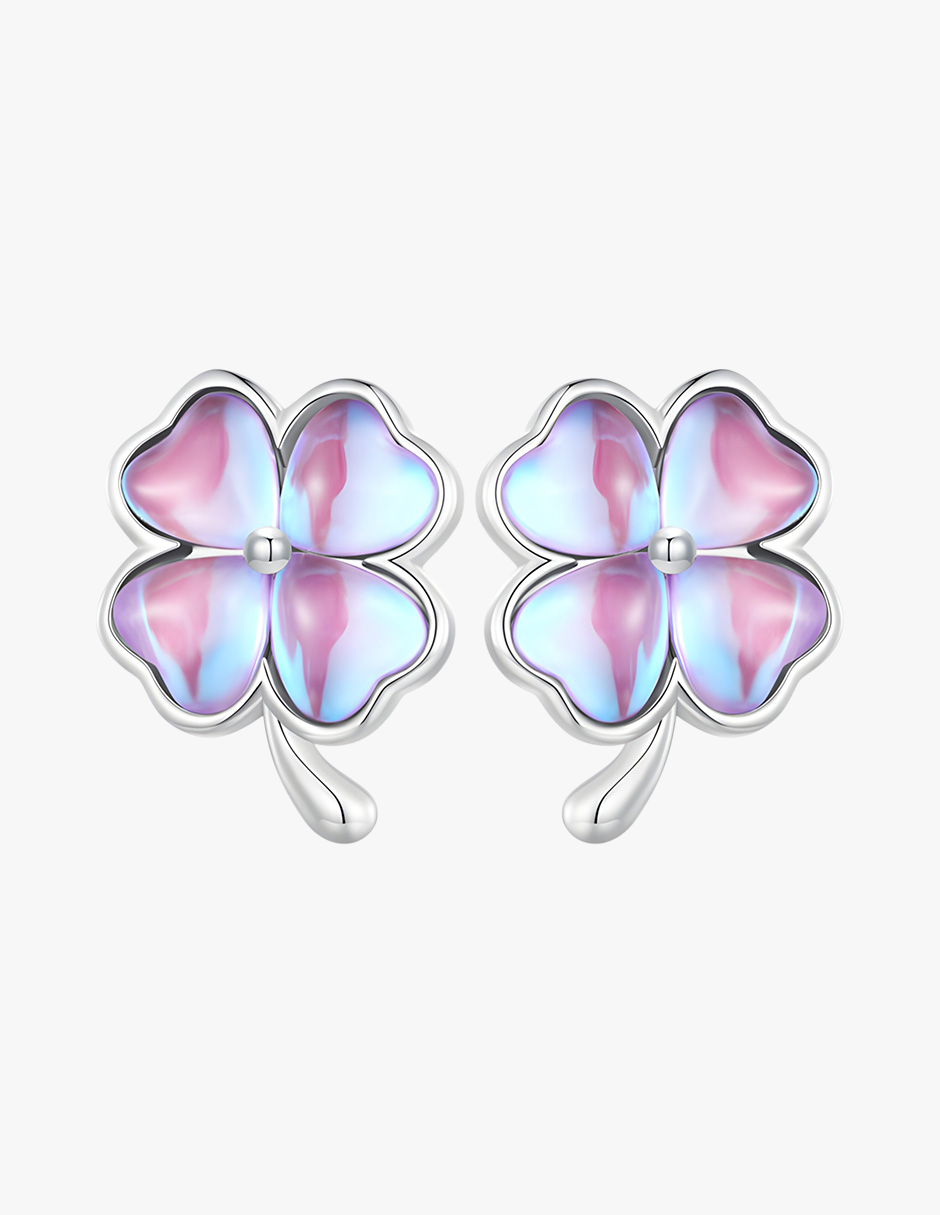 Aretes de Trébol, Plata .925, Ame Glam Pop