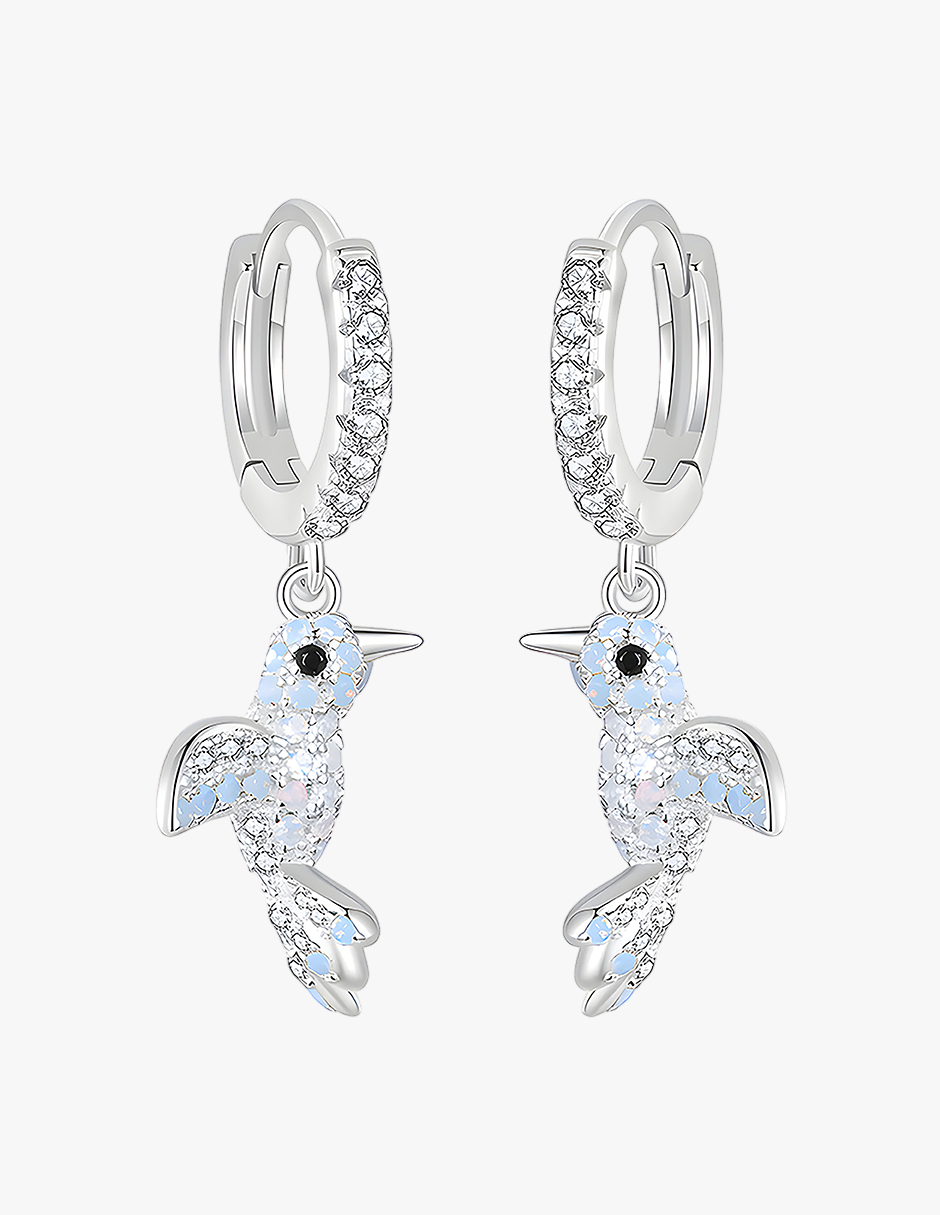 Aretes de Colibrí, Plata .925, Ame Glam Pop
