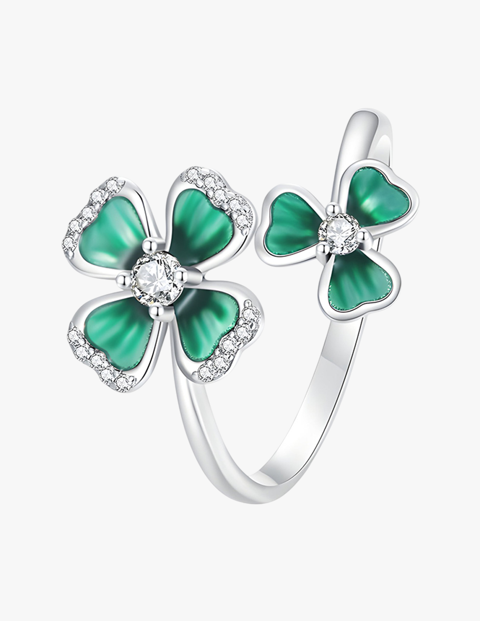Anillo de Trébol, Plata .925, Ame Glam Pop